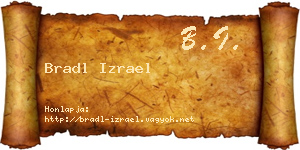 Bradl Izrael névjegykártya